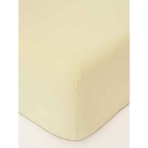 MKLuzkoviny.cz Jersey prostěradlo s elastanem Deluxe 220 × 200 cm – pastelově žlutá