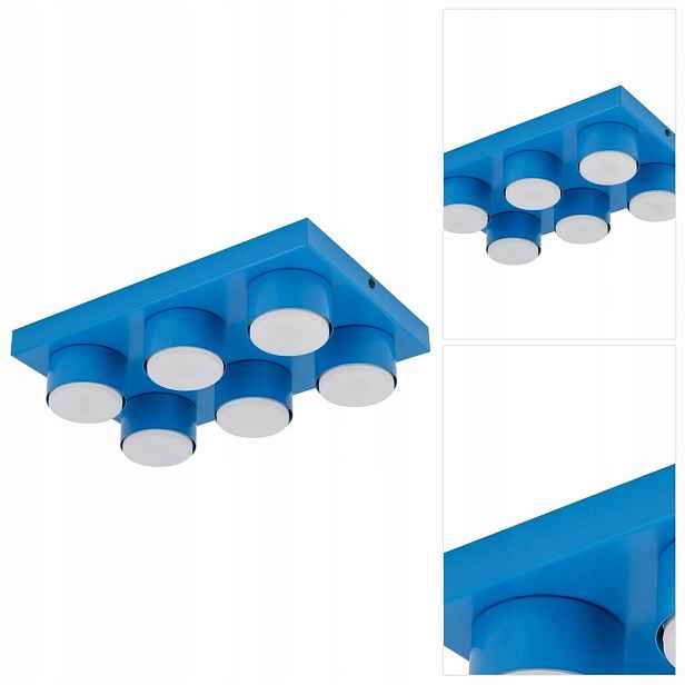 Stropní svítidlo modrá Brix moderní, šest zdrojů v jídelně Tk Lighting