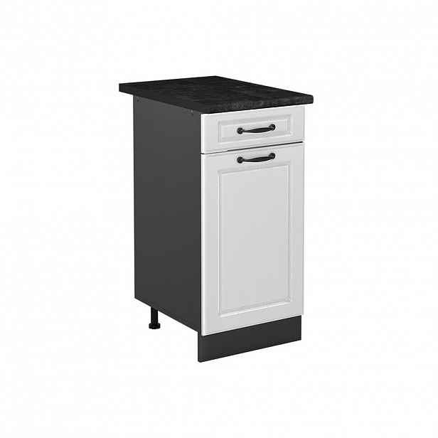 Vicco SPODNÍ SKŘÍŇKA KUCHYŇSKÉ LINKY R-Line, Bílý venkovský dům/Antracit, 40 cm pracovná doska antracitová