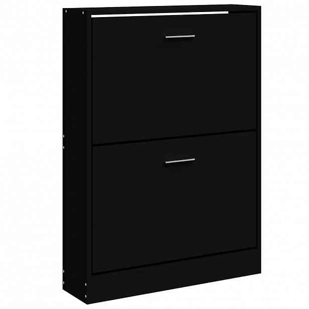 vidaXL Botník černý 59x17x81 cm kompozitní dřevo