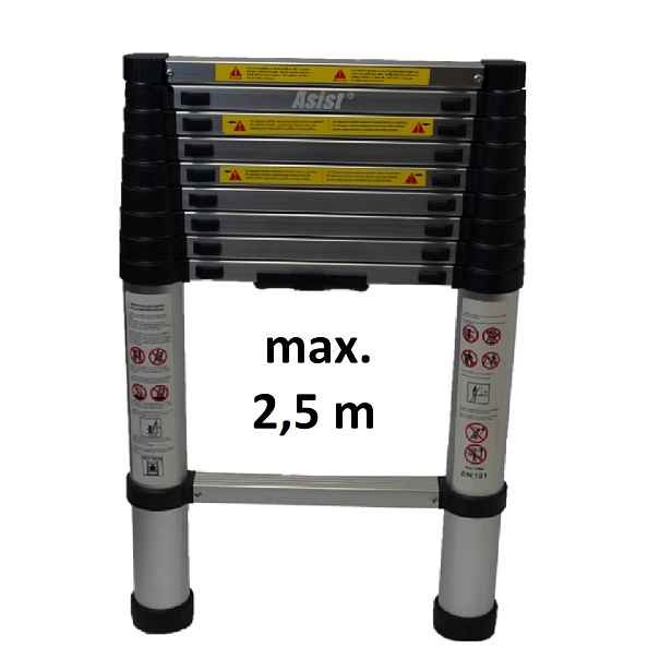 Asist Teleskopický žebřík Alu, 2,5m, soft close