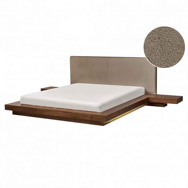 Beliani POSTEL s LED 160/200 cm MDF deska Taupe Zen