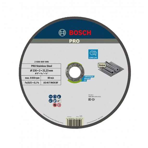 Bosch - Řezný kotouč na nerezovou ocel 230x22,23 mm 2608600096