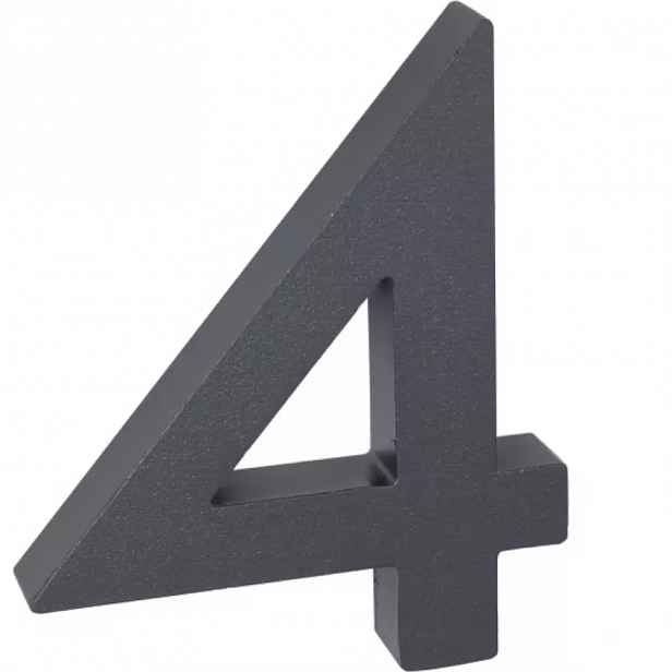 Hliníkové číslo 3D Antracit matný 4  RN.100LV