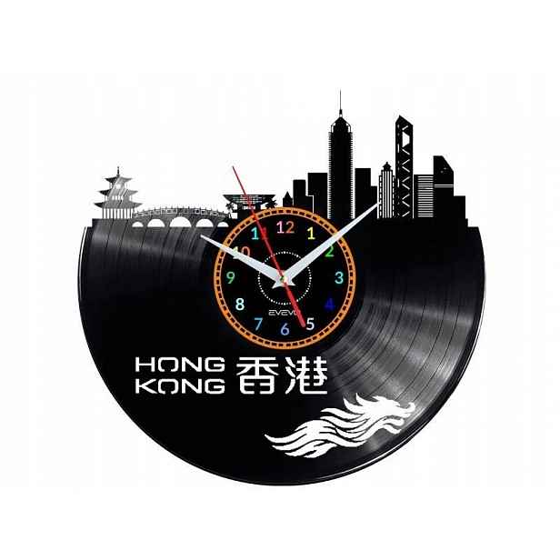Hong Kong Dárek Originální dekorace do domu Hodiny z vinylové desky