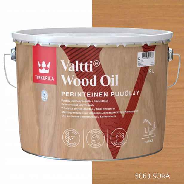 Tikkurila Valtti Wood Oil Olej Na Dřevo 9 L Barva 5063 Sora