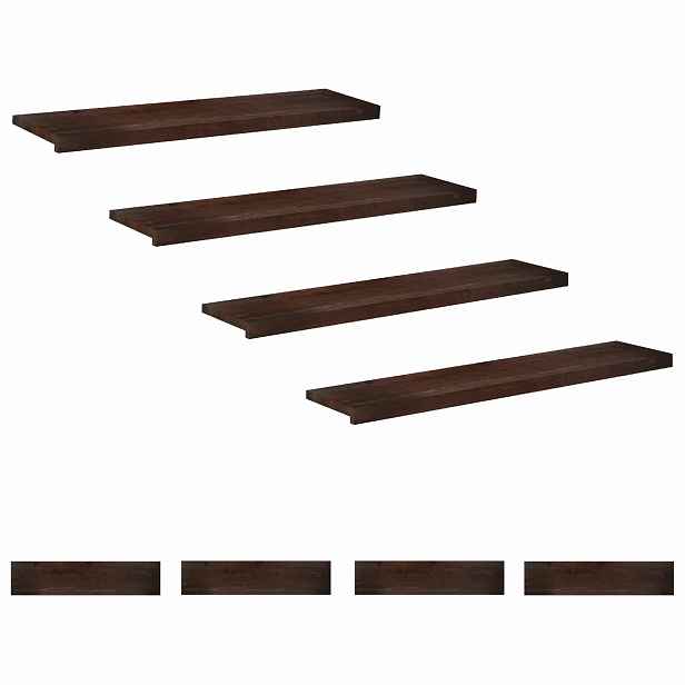 vidaXL Schodišťové nášlapy 8 ks 120 x 30 x 2 cm Tmavě hnědá