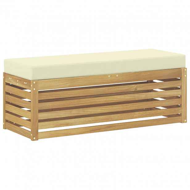vidaXL Venkovní pohovková souprava Bílá a krémová 115 x 43 x 45 cm