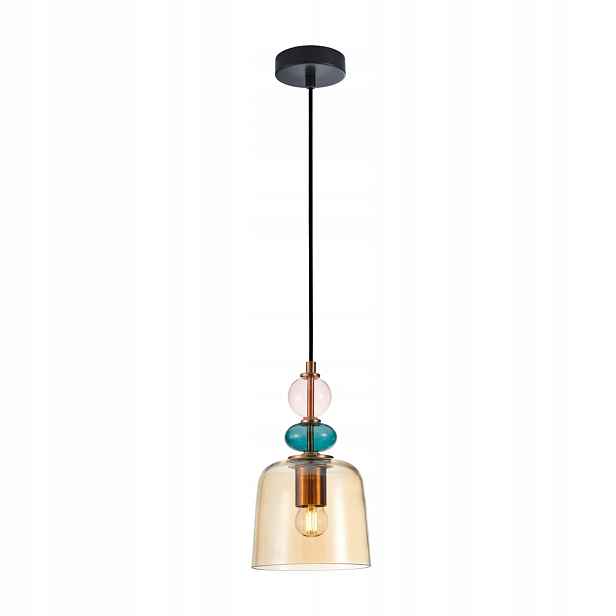 Závěsná lampa multicolor Italux Namos, skleněné stínítko E27 40W IP20