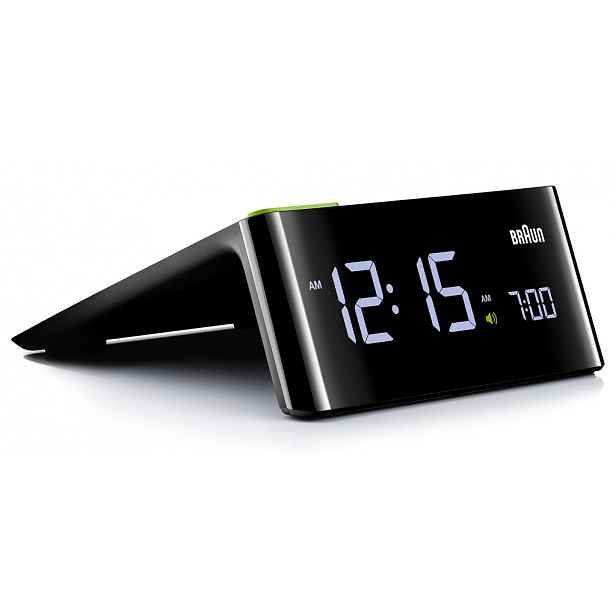 Černý Elektronický Budík S Podsvícením LCD Braun BC16B Alarm Snooze