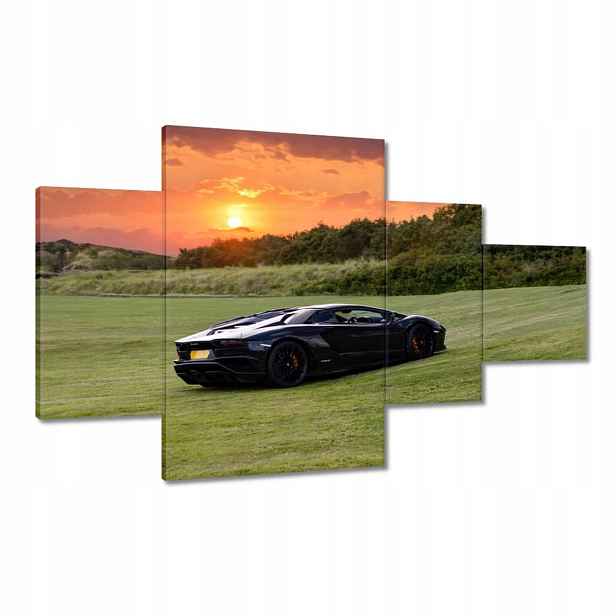 Obrazy 130x80 Černé sportovní auto
