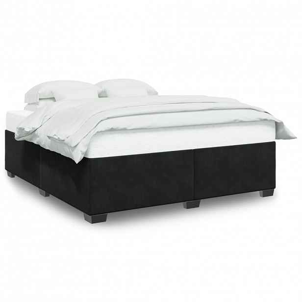 vidaXL Rám postele bez matrace černý 200 x 200 cm samet
