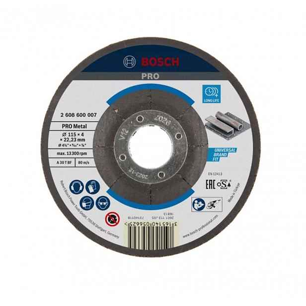 Bosch - Brusný kotouč na kov 115x22,23 mm 2608600007