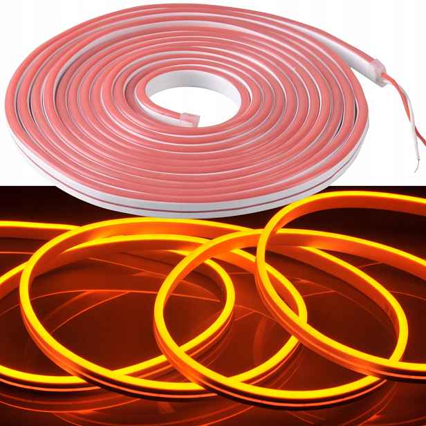 Led pásek Neon 24V 5m Oranžový IP65 600 Led Polux