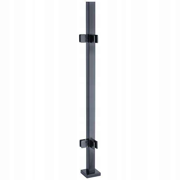 Rohový sloupek 110 cm pro skleněné zábradlí 40x40 Antracit 4 držáky Loft