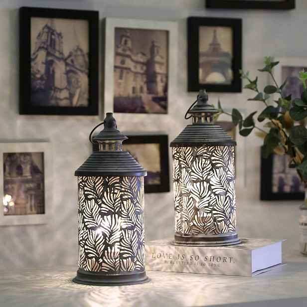 Sada 2 stolních lamp na baterie výška 26,5 cm bezdrátová Vintage