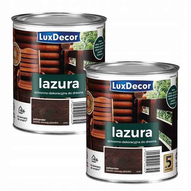 Sada 2KS – Luxdecor Dekorativní Lazura Na Dřevo 2,2 L Palisandr