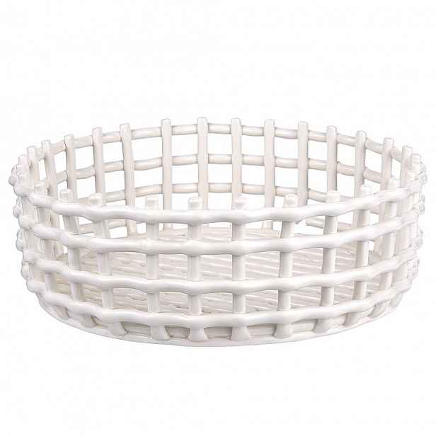 Butlers CRAFT Keramický košík 28 cm - bílá