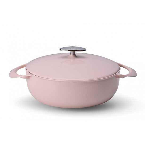 Hrnec litinový smaltovaný Unilloy Sakura 22 cm 2,6 L růžový, indukční