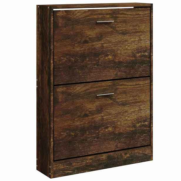 vidaXL Botník kouřový dub 59x17x81 cm kompozitní dřevo