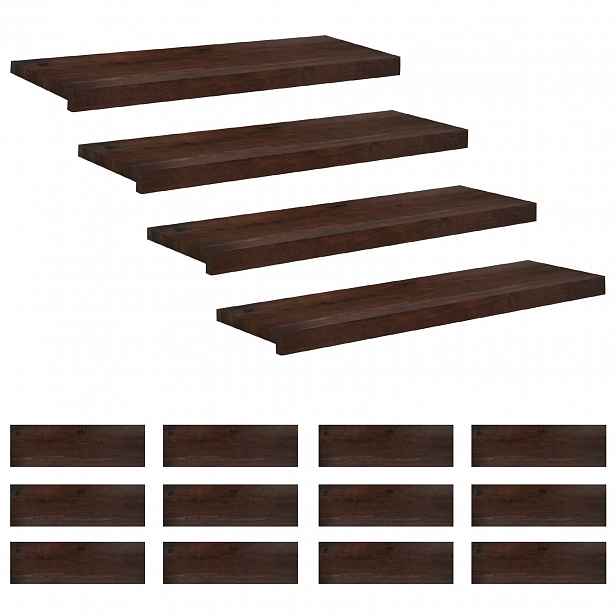vidaXL Schodišťové nášlapy 16 ks 80 x 25 x 2 cm Tmavě hnědá