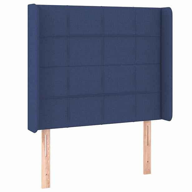 vidaXL Čelo postele typu ušák modré 83x16x118/128 cm textil