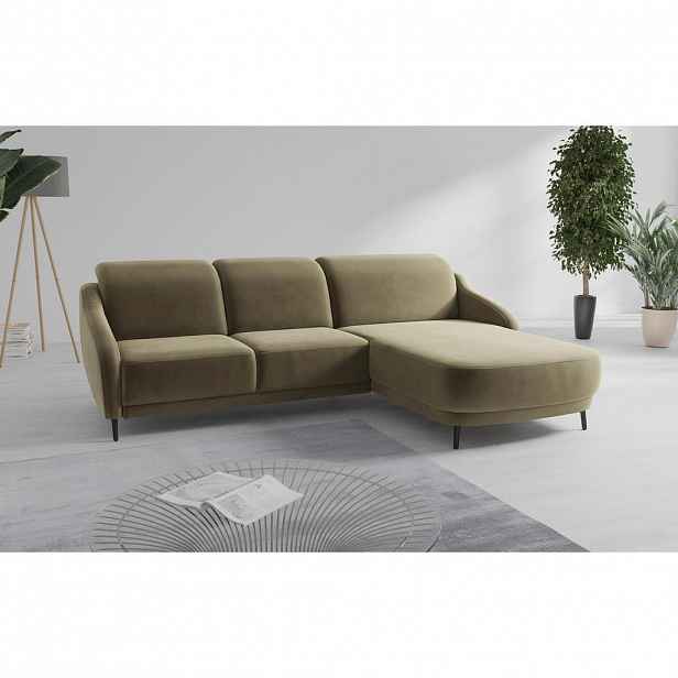 Sit & More ROHOVÁ SEDAČKA, textil, olivově zelená