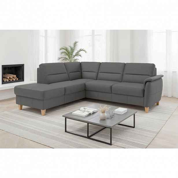 Sit & More ROHOVÁ SEDAČKA, textil, kůže, mokka