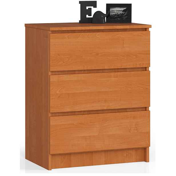 Ak furniture Komoda Kuba 60 cm - 3 šuplíky olše