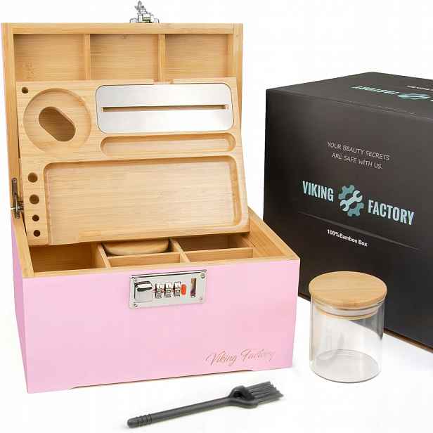 Krabička Na Skladování stash box organizér pro kuřáky šifra růžová