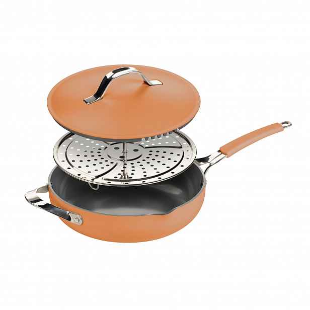 Rosmarino Chef’s Choice All-in-One pánev na vaření v páře, restování a smažení, 28 cm
