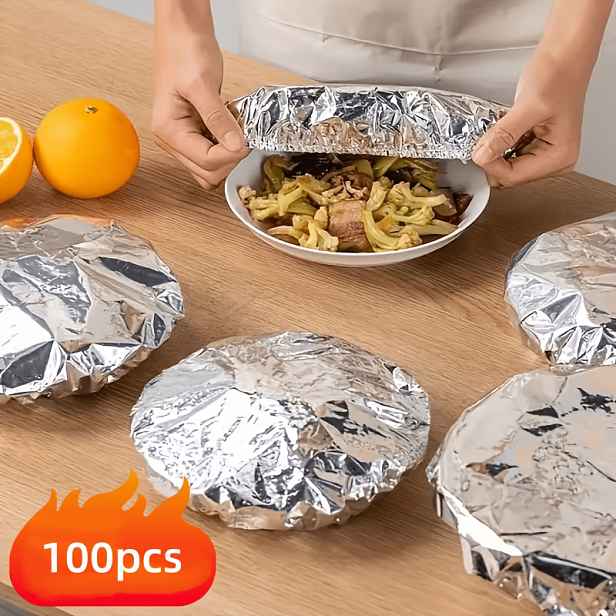TEMU 100ks Potravinářský Opakovaně Použitelný Izolační Kryt z Hliníkové Fólie - Kryt z Hliníkové Fólie, Izolační Kryt na Stůl, Fólie pro Uchování