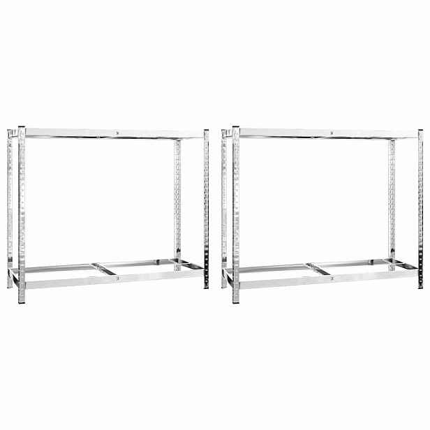 vidaXL 2patrové regály na pneumatiky 2 ks stříbrné 110x40x110 cm ocel