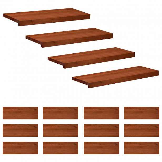 vidaXL Schodišťové nášlapy 16 ks 70 x 25 x 2 cm Hnědá