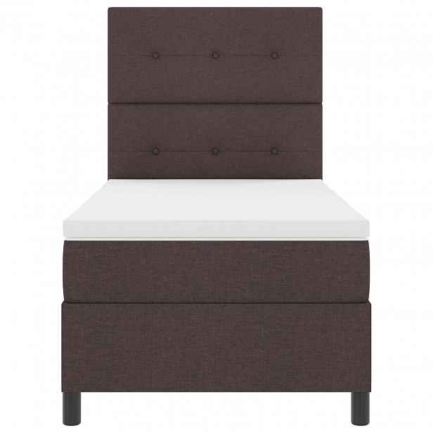 vidaXL Postel s boxspringem s LED pásky Tmavě hnědá 80 x 200 cm textil