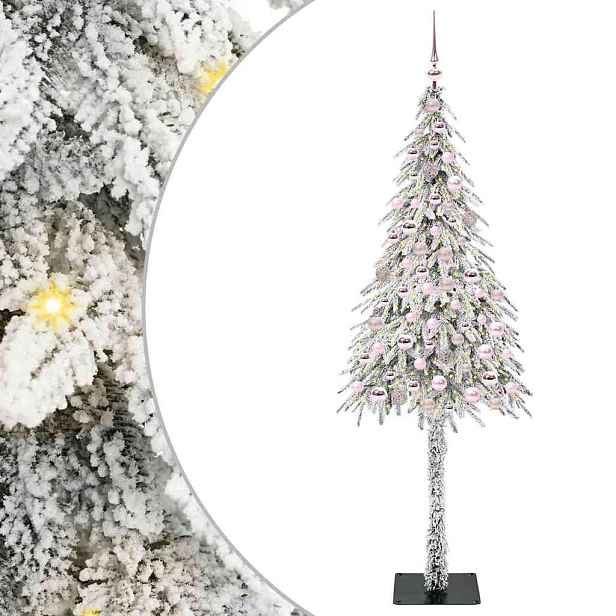 vidaXL Vánoční stromeček s 300 LED diodami Bílá 210 cm PE a Ocel