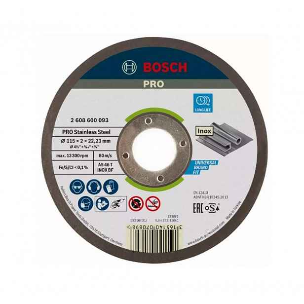 Bosch - Řezný kotouč na nerezovou ocel 115x22,23 mm 2608600093