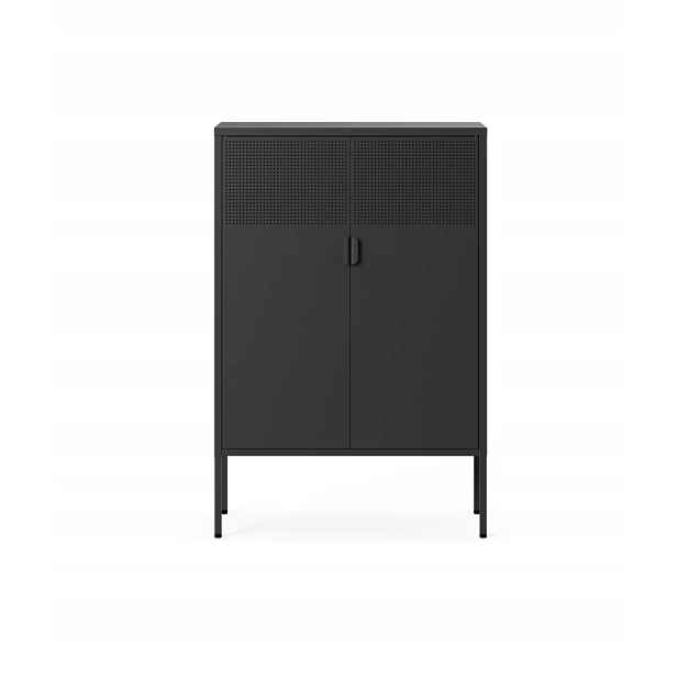 Komoda regál je robustní a odolná s dveřmi Flexispot 80 x 40 x 120 cm, černá