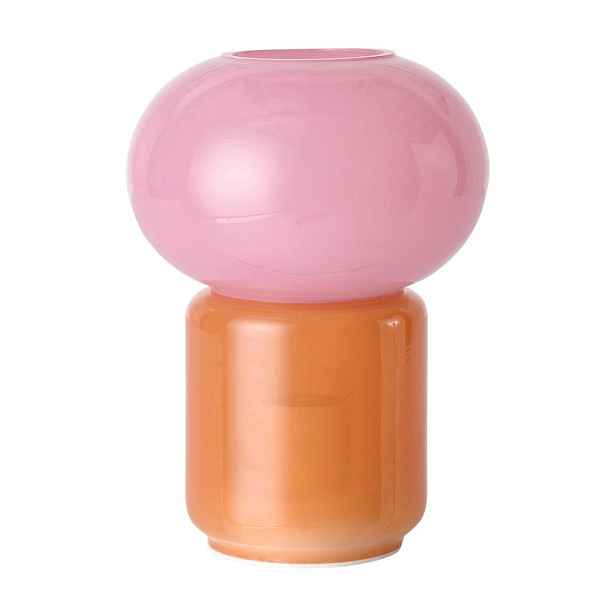 Oranžová/růžová skleněná LED stolní lampa (výška 16 cm) Loulou – Ellos Home