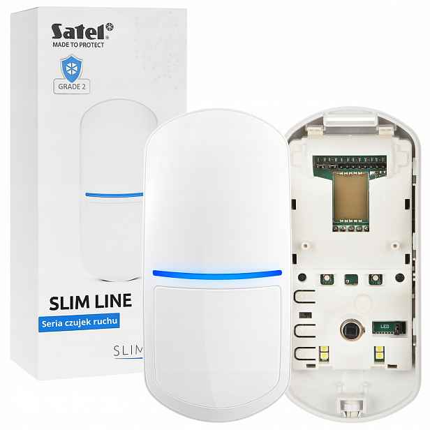 Pohybový detektor alarm Satel Slim-pir-luna na červenou pro každý 12V systém
