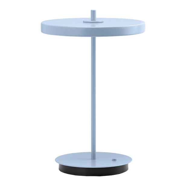 Světle modrá kovová LED stolní lampa s kovovým stínidlem (výška 31 cm) Asteria Move – UMAGE