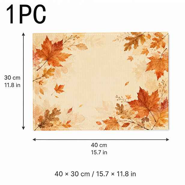 TEMU 1 ks/4 ks/6 ks Podložky na stůl s potiskem podzimních listů, tepelně izolační podložky vhodné pro domácí dekoraci, slavnostní stolování, kuchyni