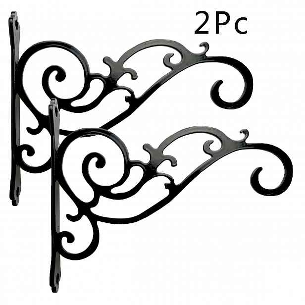 TEMU 2ks Prémiové Železné Háky - Elegantní Květinový Design, Vhodné pro Pokojové a Venkovní Rostliny, Lampióny, Zvonkohry - Snadná Instalace se