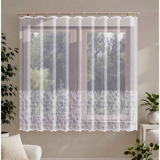 Záclona vzor 107245 velikost 400 x 180 cm rovná (hotová) s lemováním