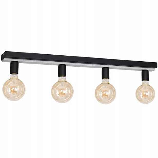 Lampa stropní svítidlo lišta černá loft dřevo Jonar