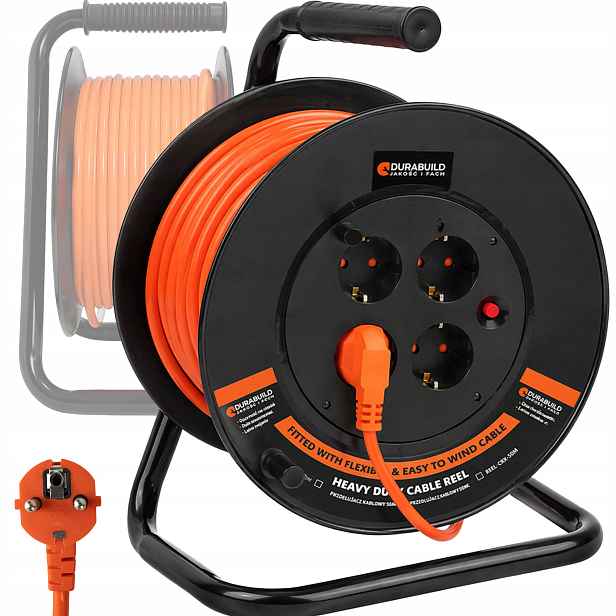 Prodlužovací Kabel Zahradní 30 M Bubnový Kabel Na Bubnu Pro Stavební Lištu Do Zahrady