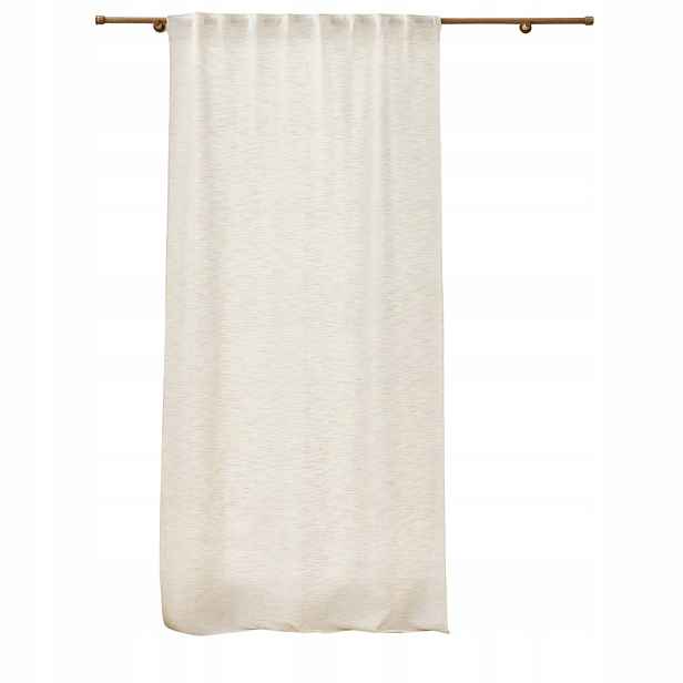 Závěs Polyester Na Skrytých Ramenních Popruzích 140 X 260 CM, Efekt Lnu, Bílá