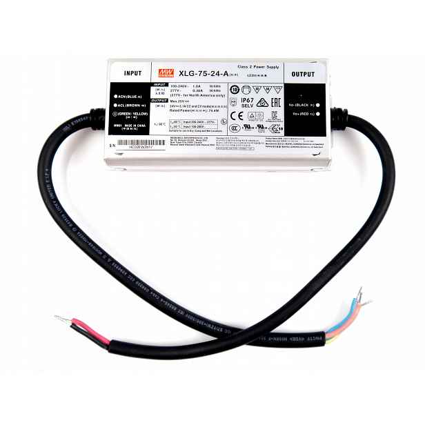 Spínaný napájecí zdroj Mean Well XLG-75-24-A pro Led 24V 75W 3,1A hermetický