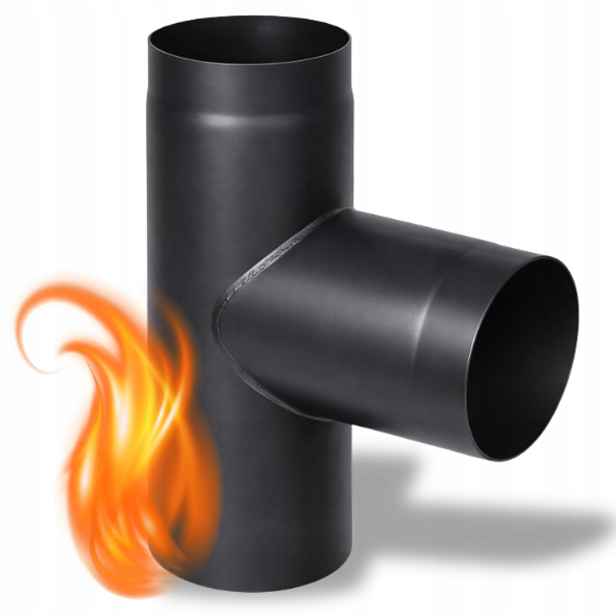 T-rozdělovač 90° Fi 180 černý Pro Krb Žáruvzdorný