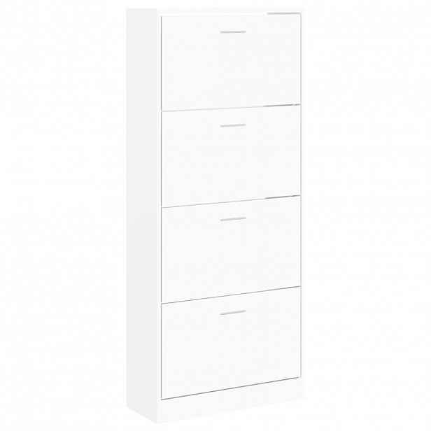 vidaXL Botník bílý 63x24x147 cm kompozitní dřevo